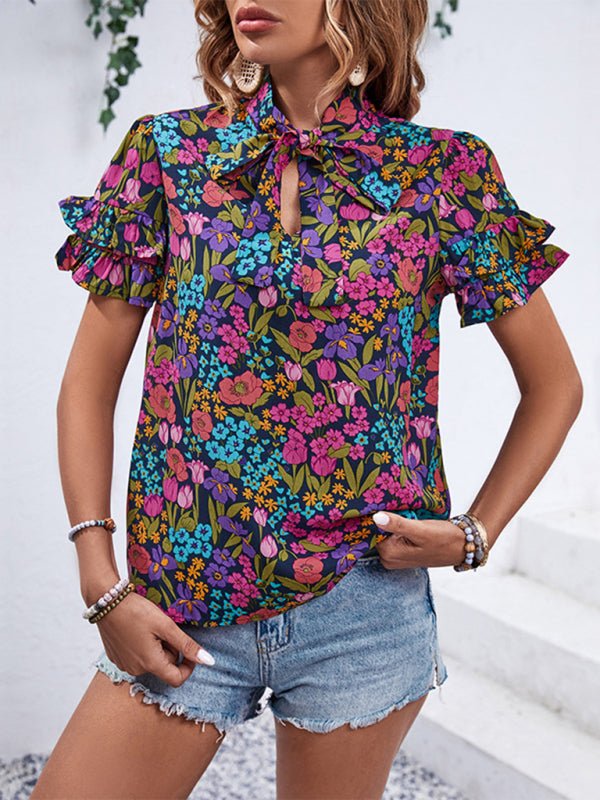 New women's clothing new printed ethnic style shirts - Top